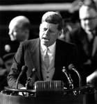 kennedy-inaugural-address Apparently JFK's promise to bear any burden does not include donning a sweater.
